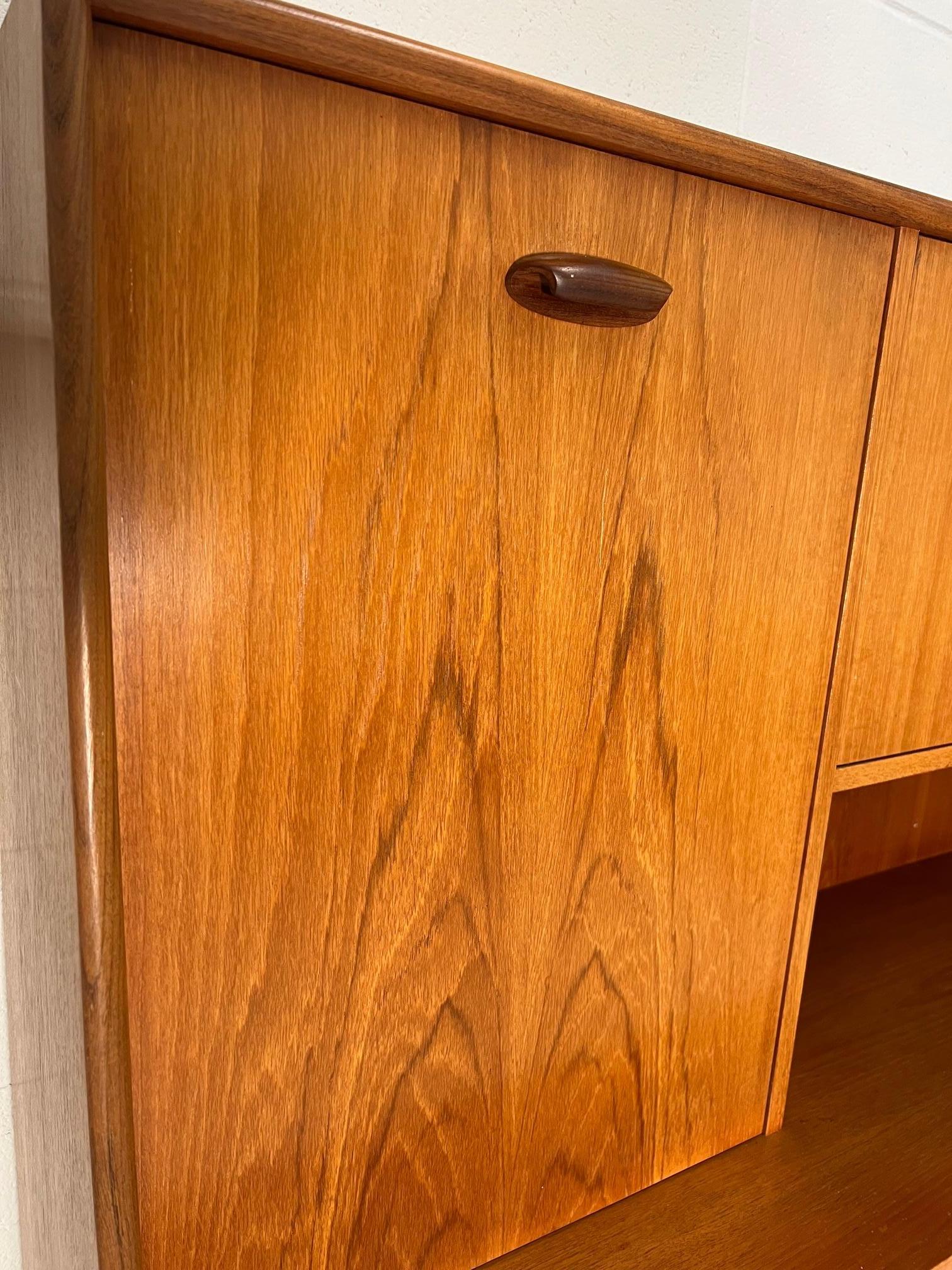British Mid Century Modern G Plan Teak Highboard Buffet With Secretary Or Bar