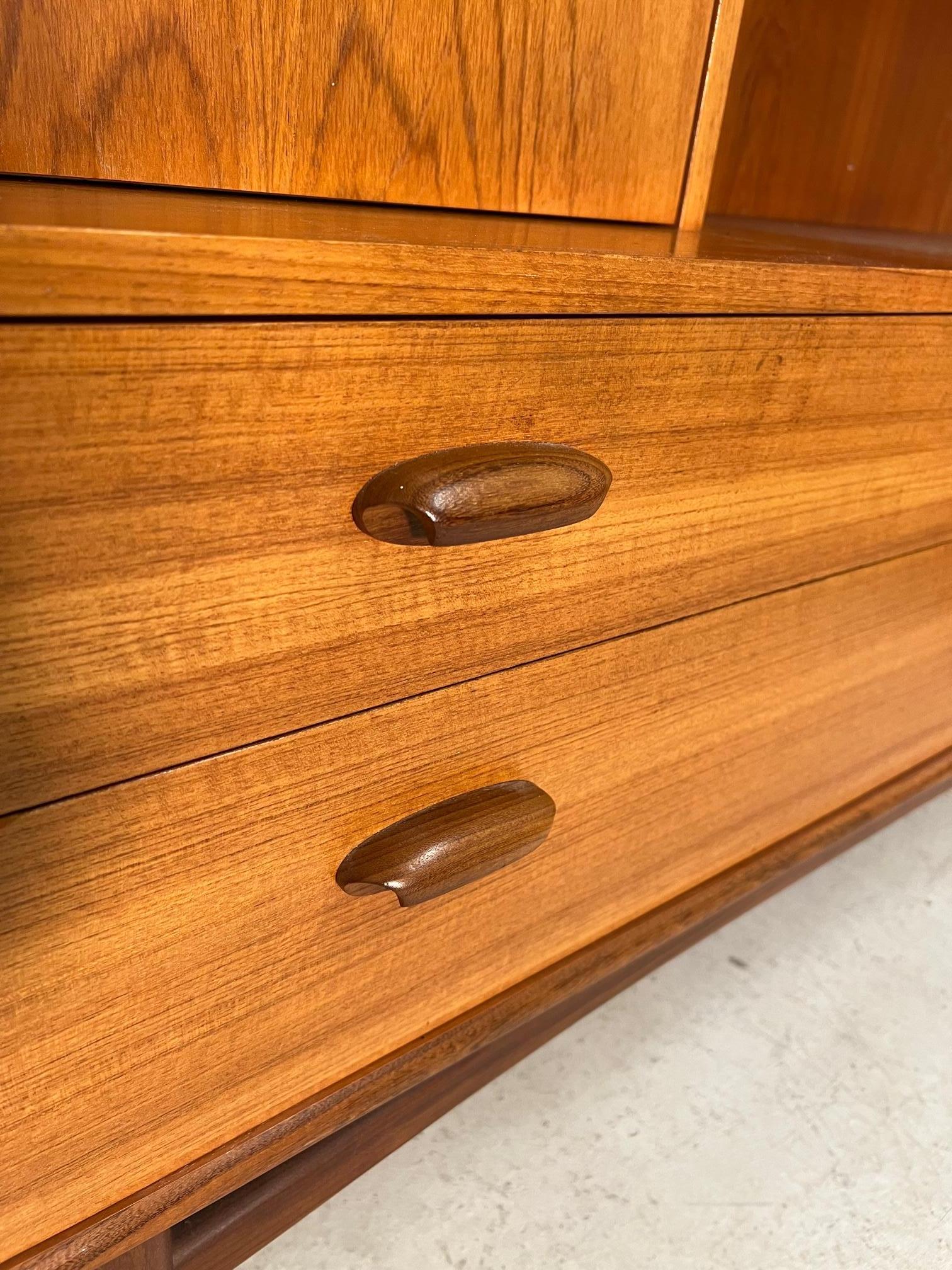 Veneer Mid Century Modern G Plan Teak Highboard Buffet With Secretary Or Bar