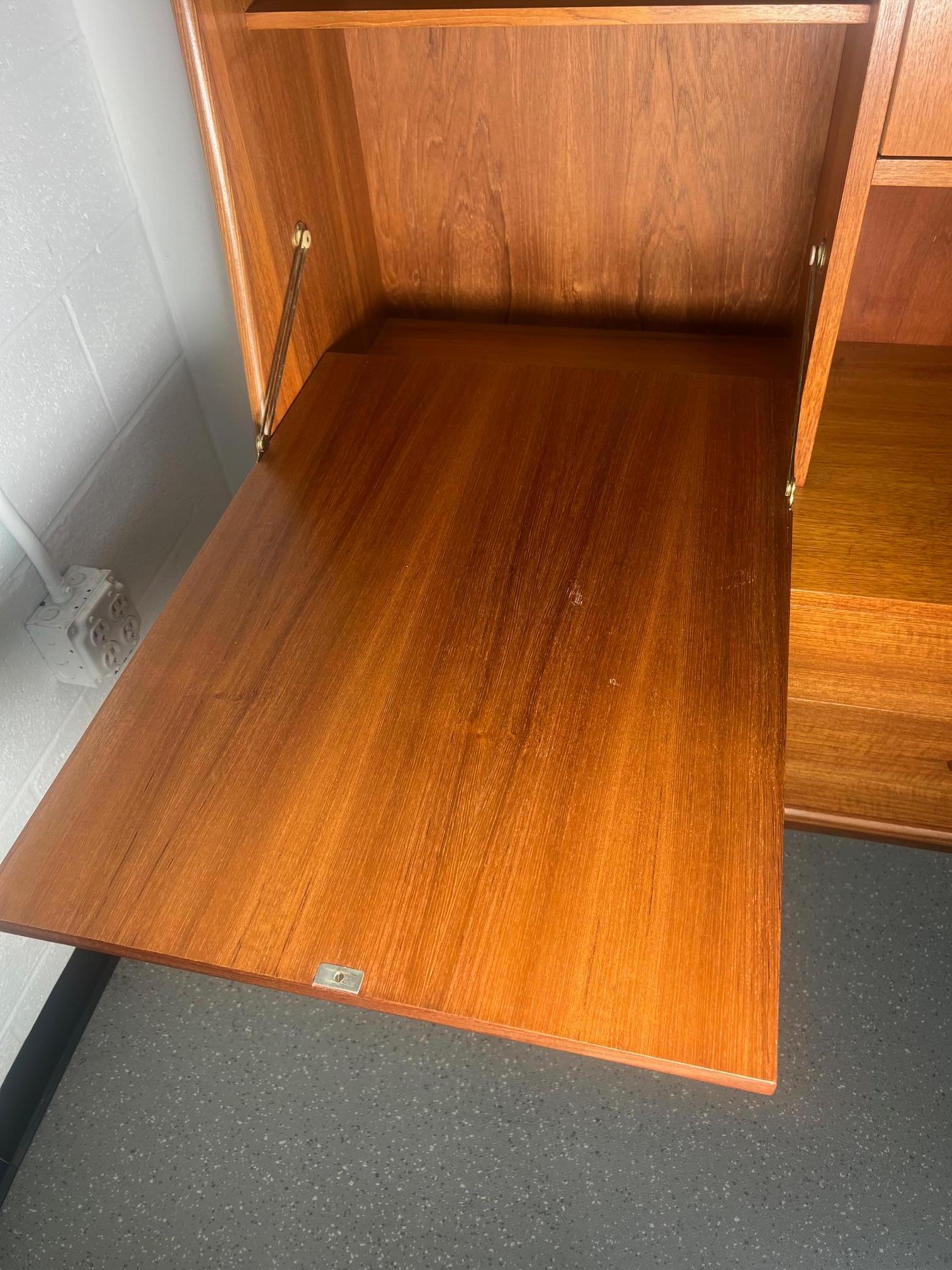 20th Century Mid Century Modern G Plan Teak Highboard Buffet With Secretary Or Bar