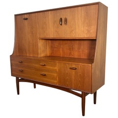 Mid-Century Modern G Plan Teak Highboard Buffet with Secretary or Bar