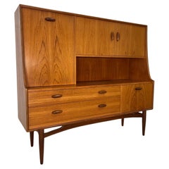 Mid Century Modern G Plan Teak Highboard Buffet With Secretary Or Bar