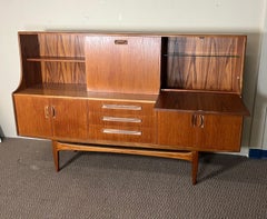 Mid Century Modern G Plan Teak Highboard Credenza With Secretary Or Bar