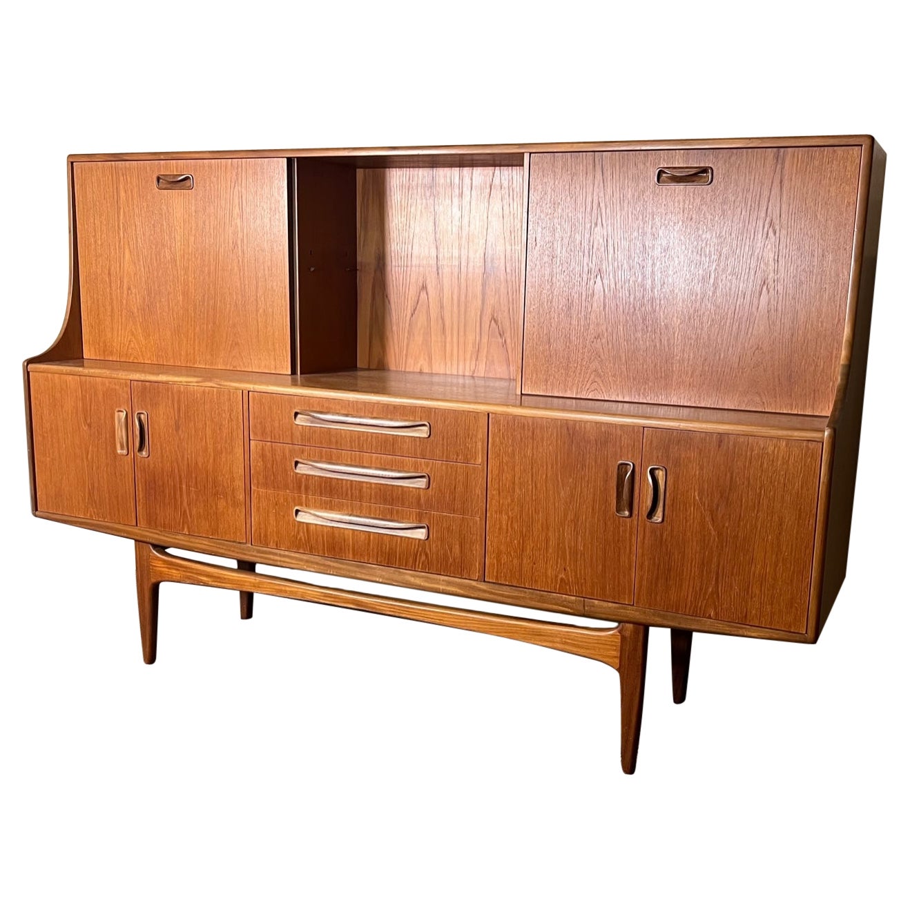 Mid Century Modern G Plan Teak Highboard Credenza With Secretary Or Bar