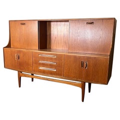 Mid Century Modern G Plan Teak Highboard Credenza With Secretary Or Bar