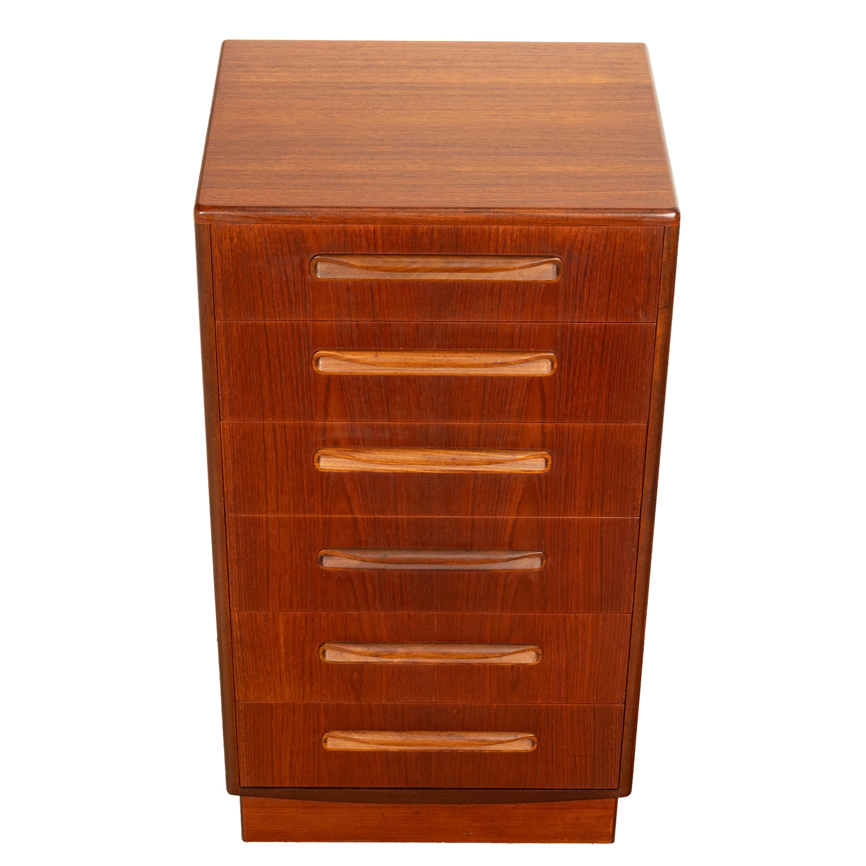 Mid Century Modern G Plan Teak Tall Dresser Chest of Six Drawers Fresco 1966 For Sale 4