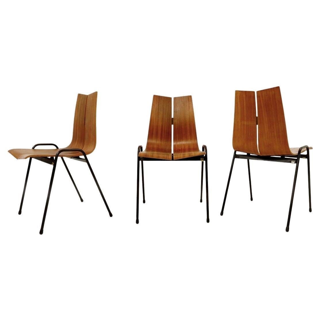 Max Bill, Set of Four Chairs Manufactured by Glarus, Switzerland