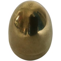 Mid-Century Modern Gabriella Crespi Egg Brass Lighter Italy