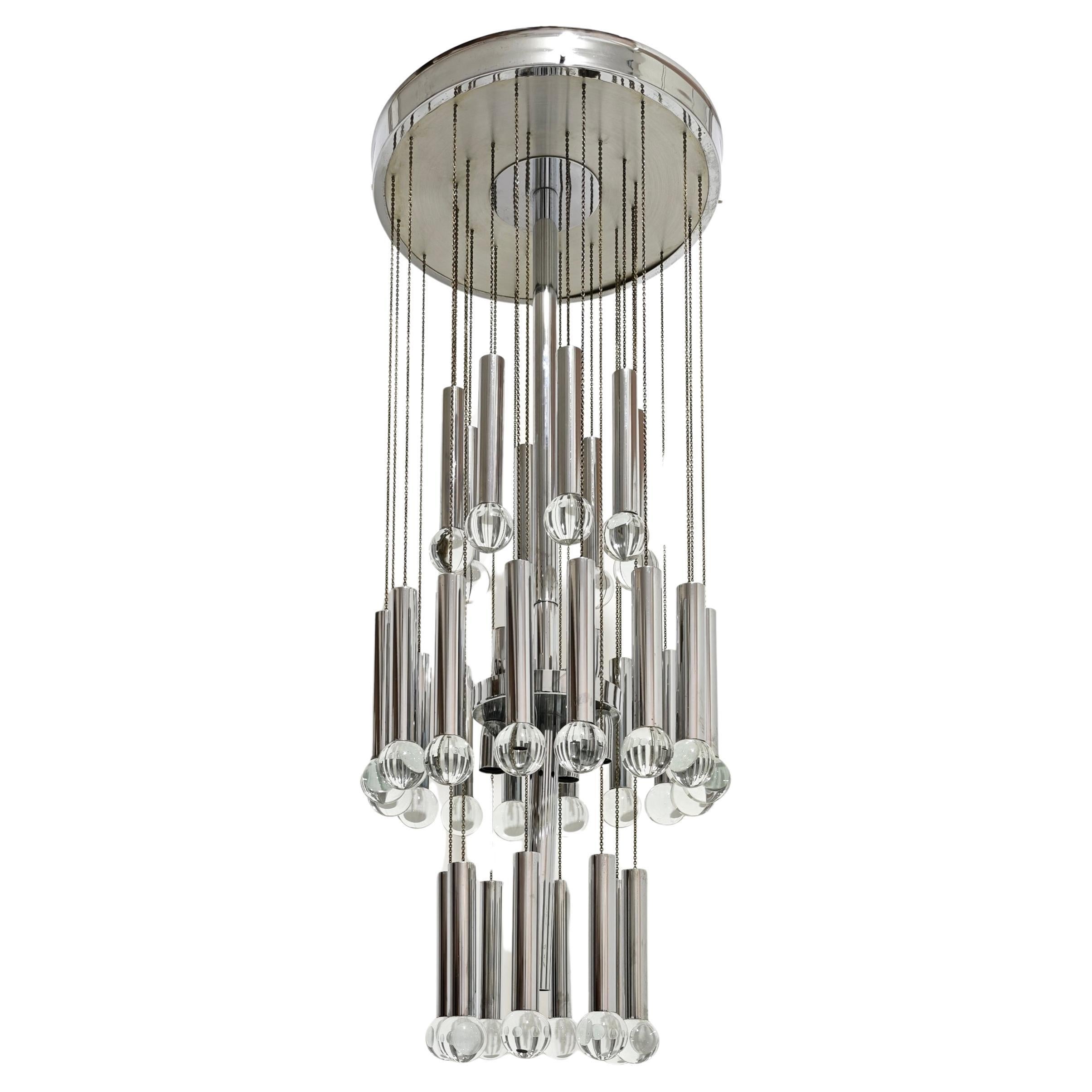 Mid-Century Modern Gaetano Sciolari Chandelier Design Italy 1960/70s