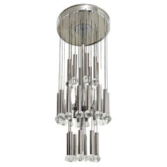 Mid-Century Modern Gaetano Sciolari Chandelier Design Italy 1960/70s