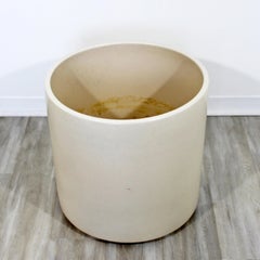 Mid-Century Modern Gainey Large White Ceramic Architectural Floor Planter 1970s