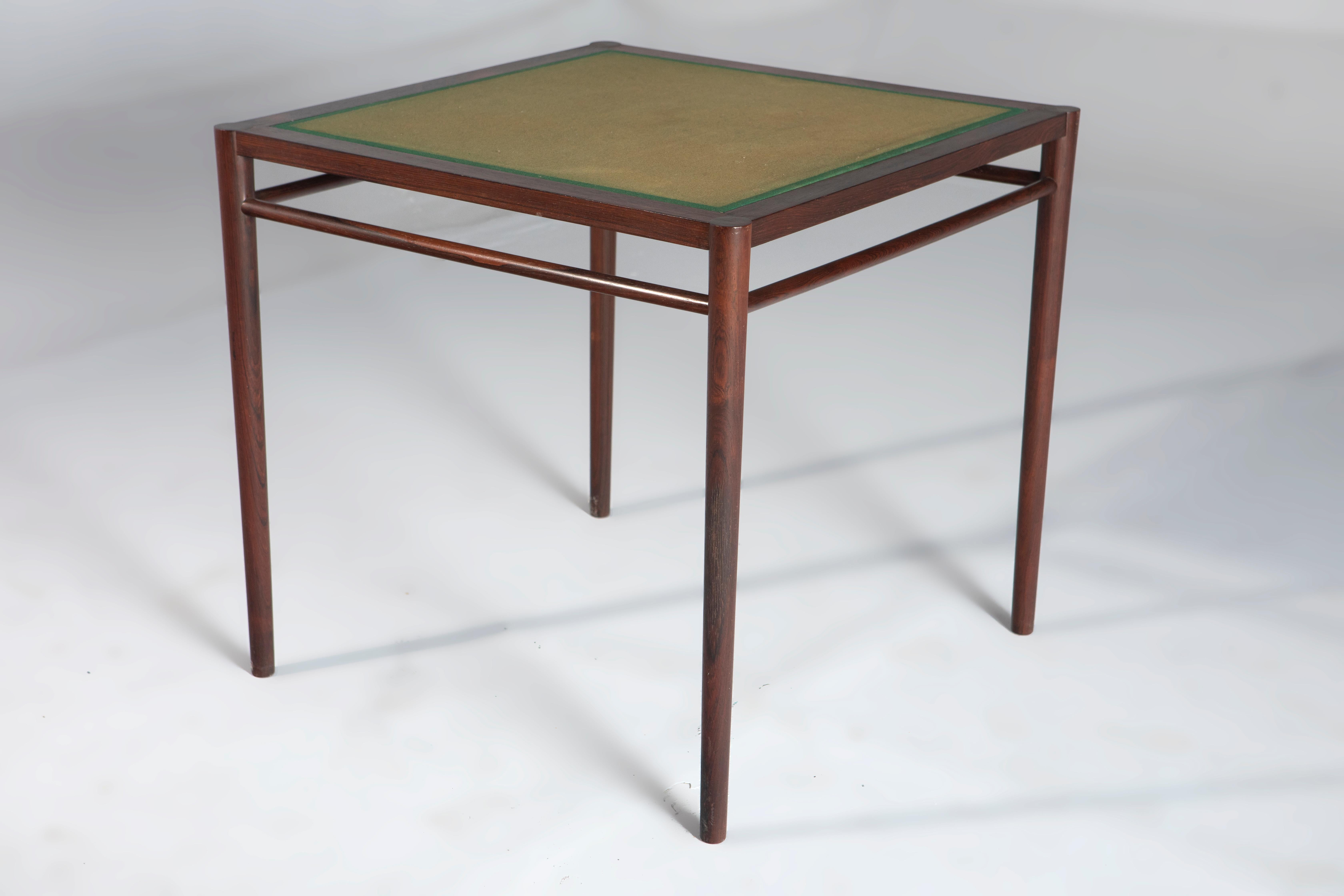 Mid-Century Modern Game Table by Mobília Contemporânea, 1960s

Square game table, made around the 1960s by the Brazilian manufacture Mobília Contemporânea.
It has a solid wood structure with a fabric top.