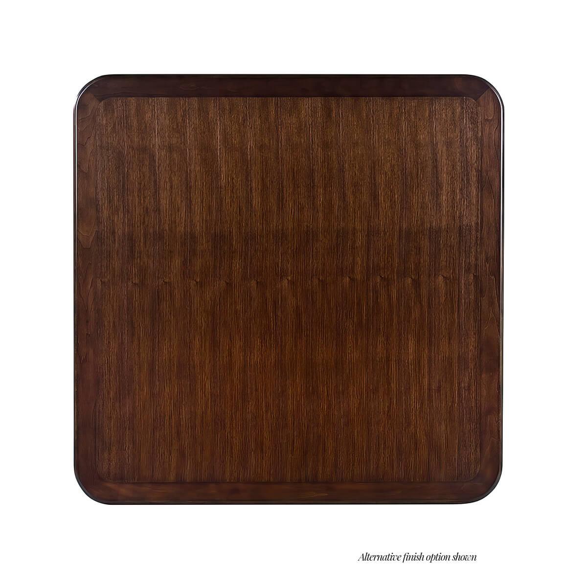 Contemporary Mid Century Modern Game Table in Espresso Finish For Sale