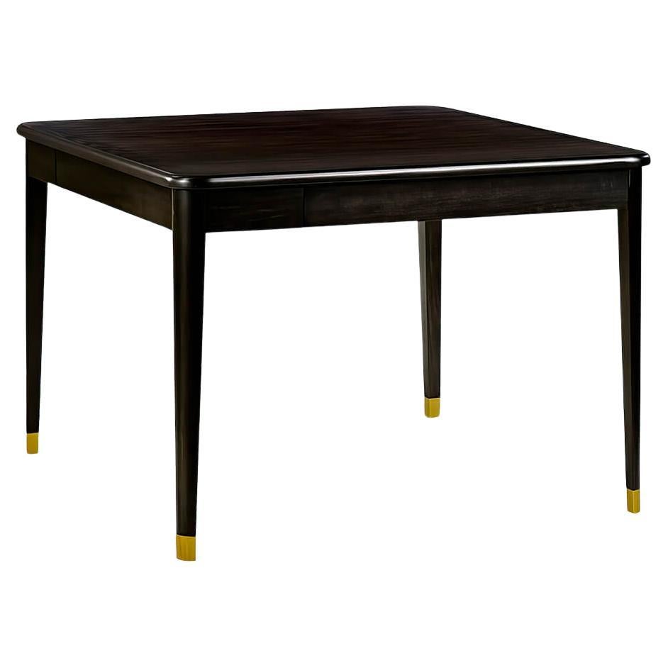 Mid Century Modern Game Table in Espresso Finish For Sale