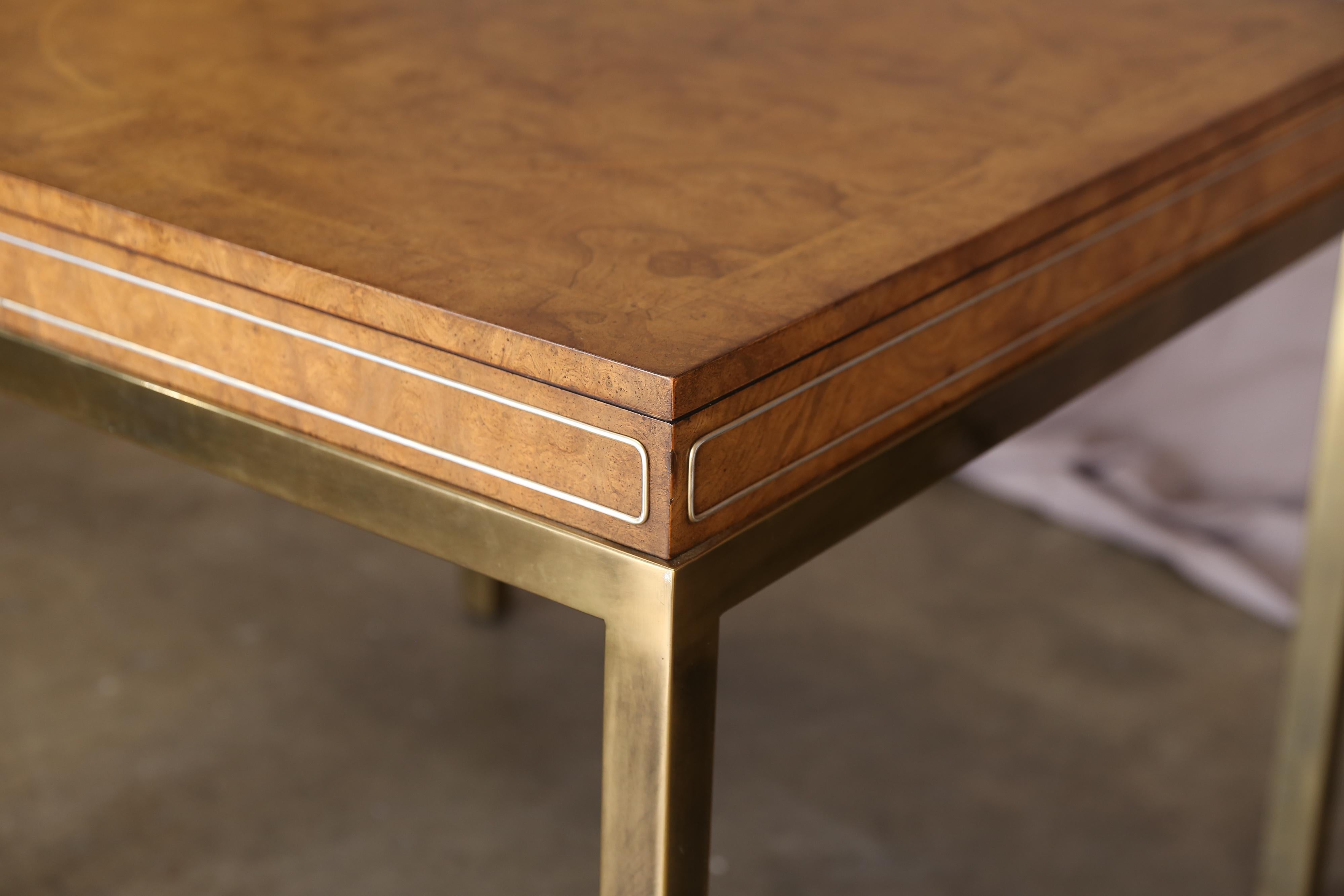 Brass Mid-Century Modern Game Table or Card Table