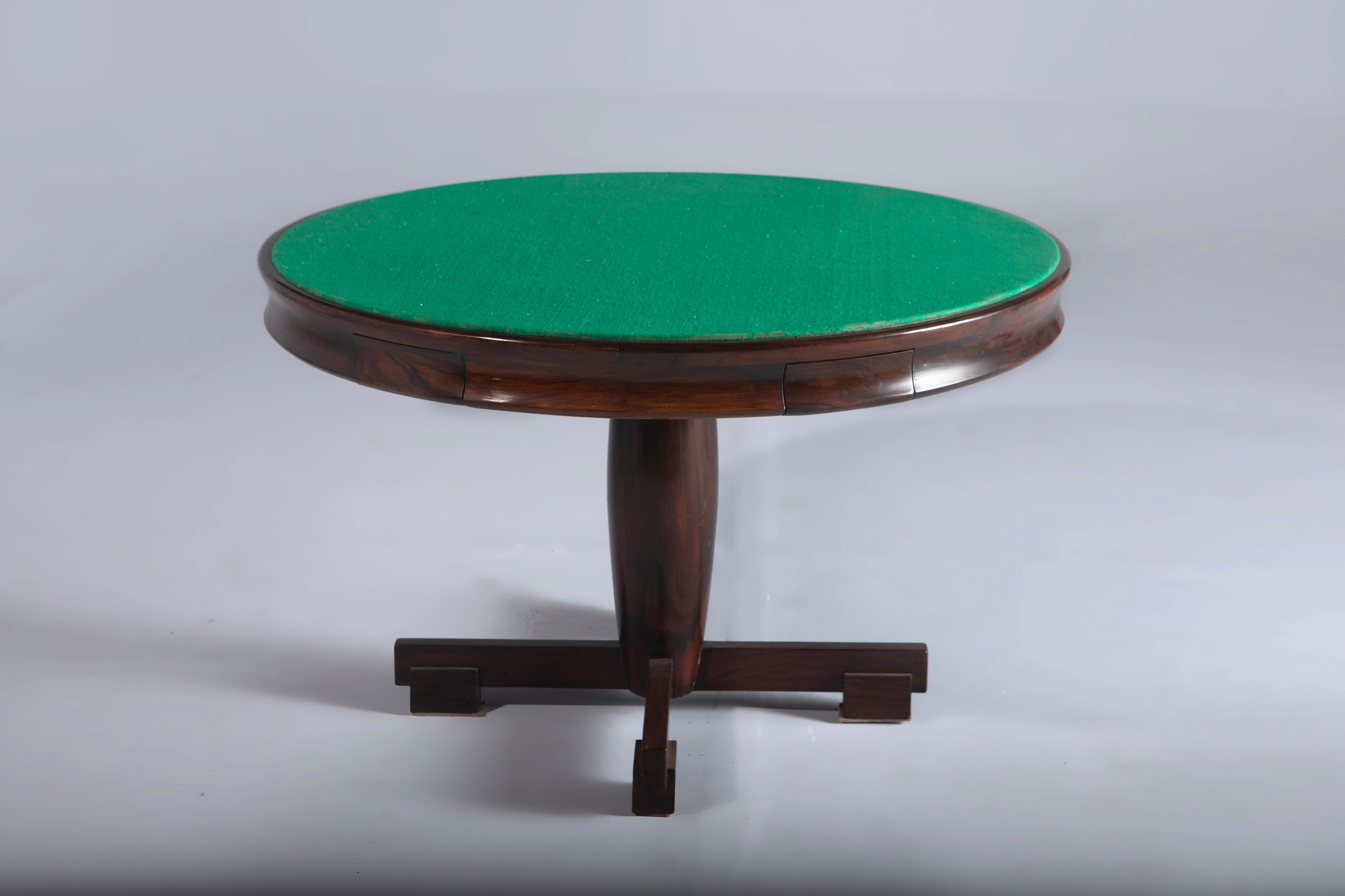 Varnished Mid-Century Modern Game Table with Reversible Top by Sergio Rodrigues, 1950s