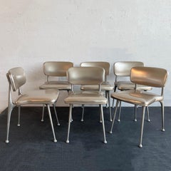 Sedie da pranzo in alluminio "Gazelle" di Shelby Williams, stile metà secolo moderno