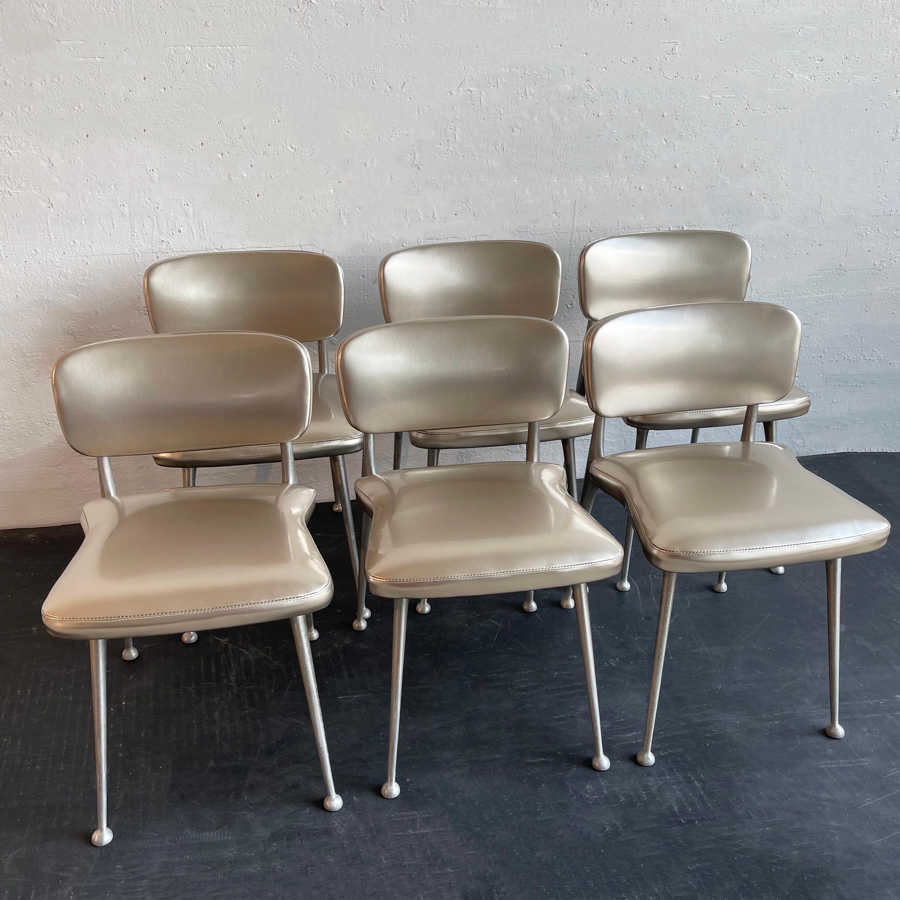 Moderne Esszimmerstühle „Gazelle“ aus Aluminium von Shelby Williams aus der Mitte des Jahrhunderts im Angebot 1