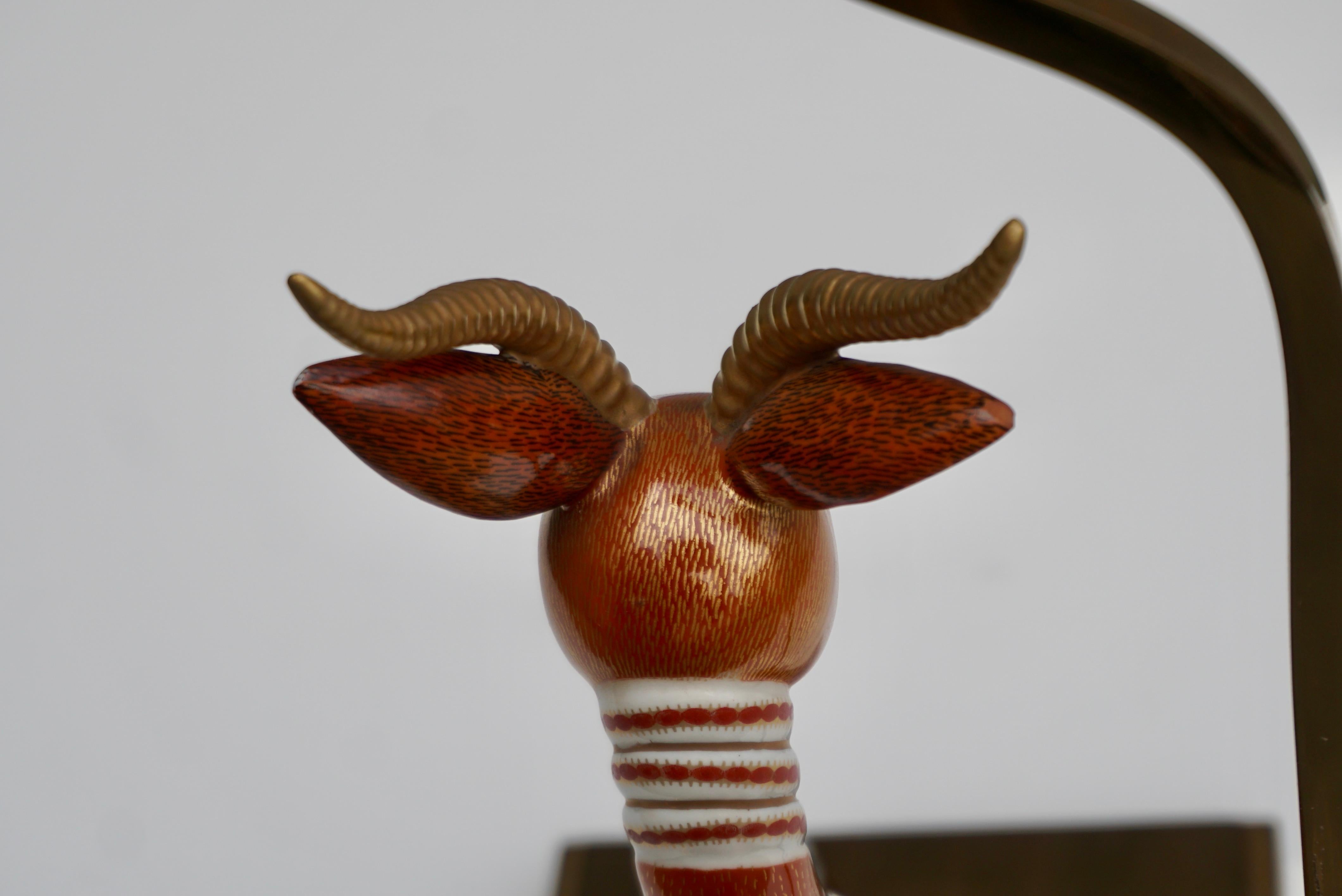 Mid-Century Modern Gazelle Antilope Ceramic Table Lamp For Sale 10