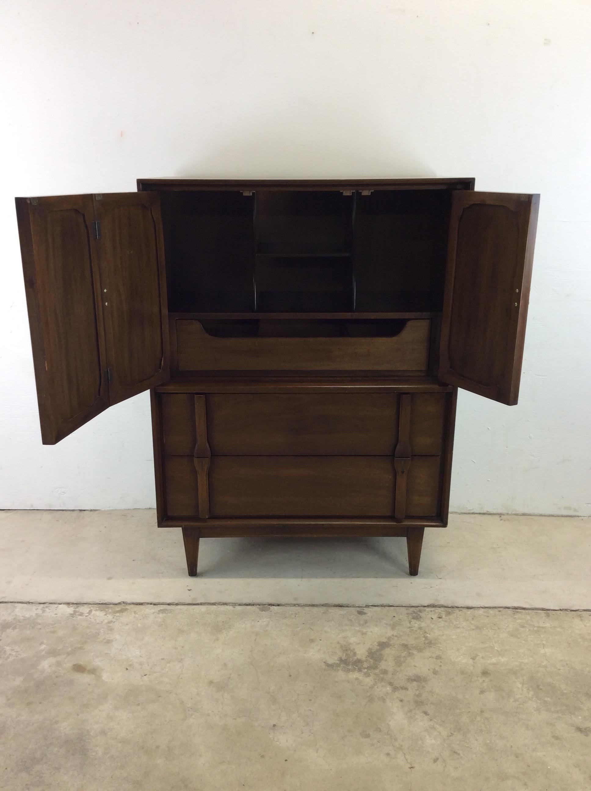Walnut Mid-Century Modern Gentleman's Chest with 3 Drawers For Sale