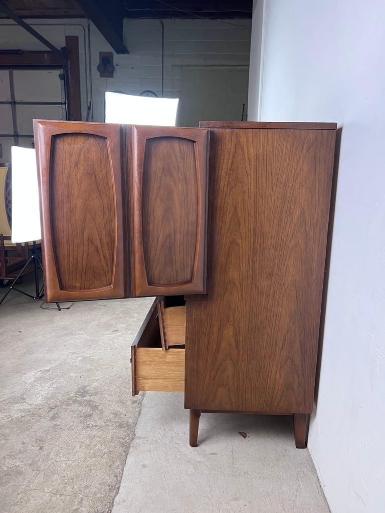 MidCentury Modern Gentleman's Chest with Brass Accented Hardware For