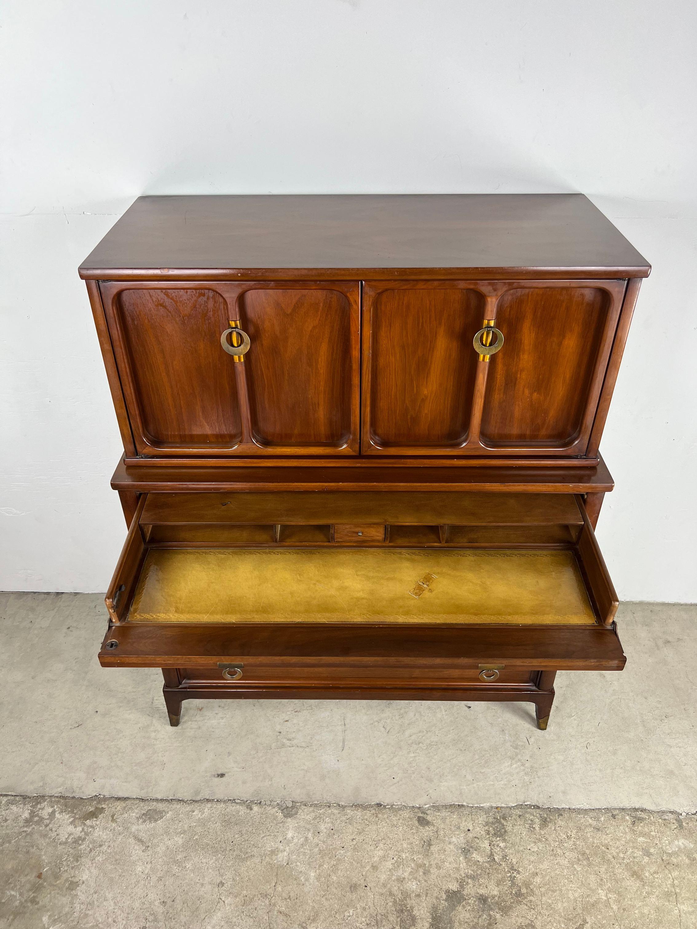 Mid-20th Century Mid Century Modern Gentleman's Chest with Dropfront Writing  For Sale