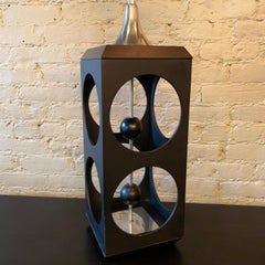 Mid-Century Modern Geometric Cut-Out Cube Table Lamp