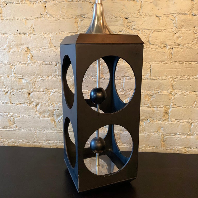 MidCentury Modern Geometric CutOut Cube Table Lamp at 1stDibs