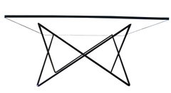 Mid-Century Modern Geometric Italian Black Iron and Glass Coffee Table