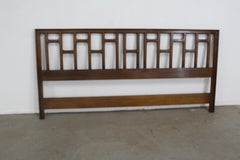 Mid-Century Modern Geometric King Size Bed/Headboard by Schultz & Berhle Designs