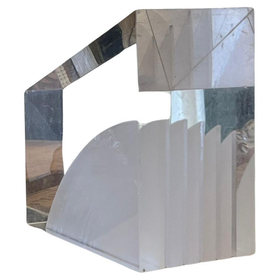 Mid Century Modern Geometric Lucite Bookend
