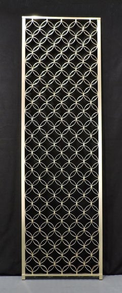 Mid Century Modern Geometric Metal Single Panel Screen or Room Divider