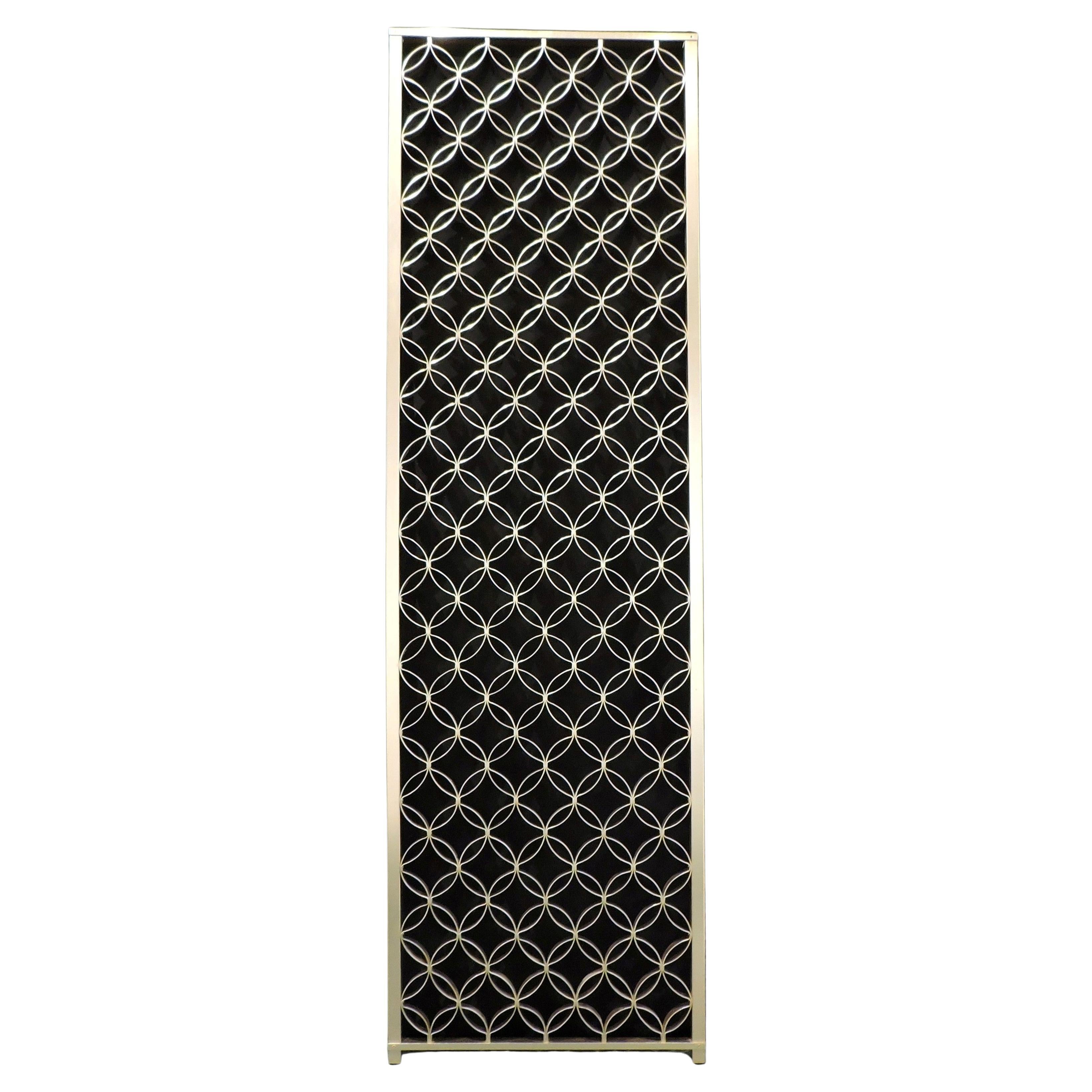 Mid Century Modern Geometric Metal Single Panel Screen or Room Divider
