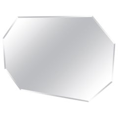 Mid-Century Modern Geometric Octagon Beveled Wall Mirror
