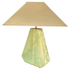 Mid-Century Modern Geometric Plaster Glazed Table Lamp
