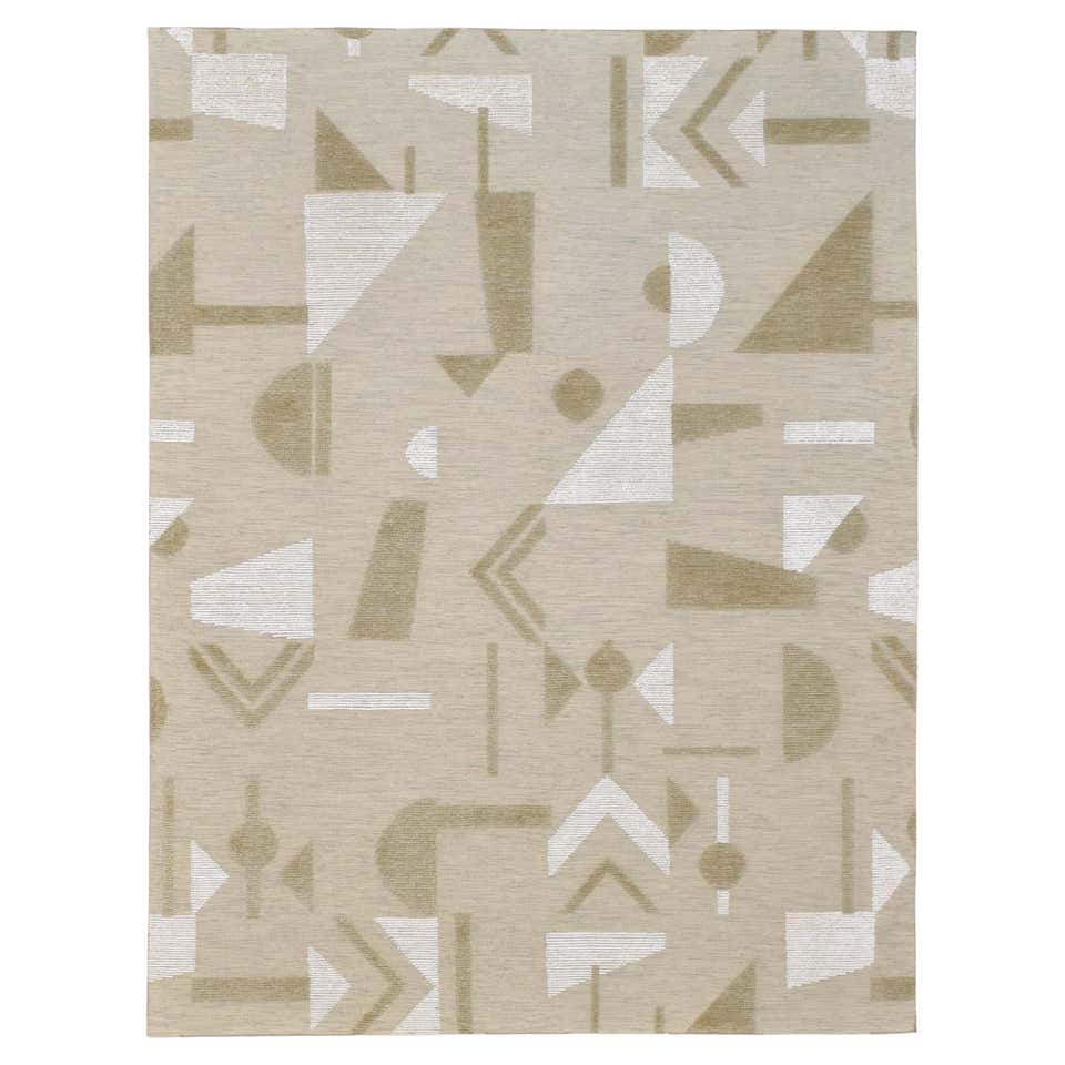 Rug and Kilim x Jenn Ski Mid-Century Modern Style Rug with Geometric ...