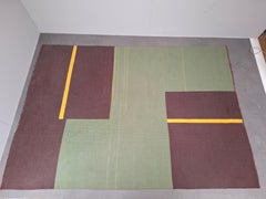 Mid-Century Modern Geometric Rug, Czechoslovakia, 1960s