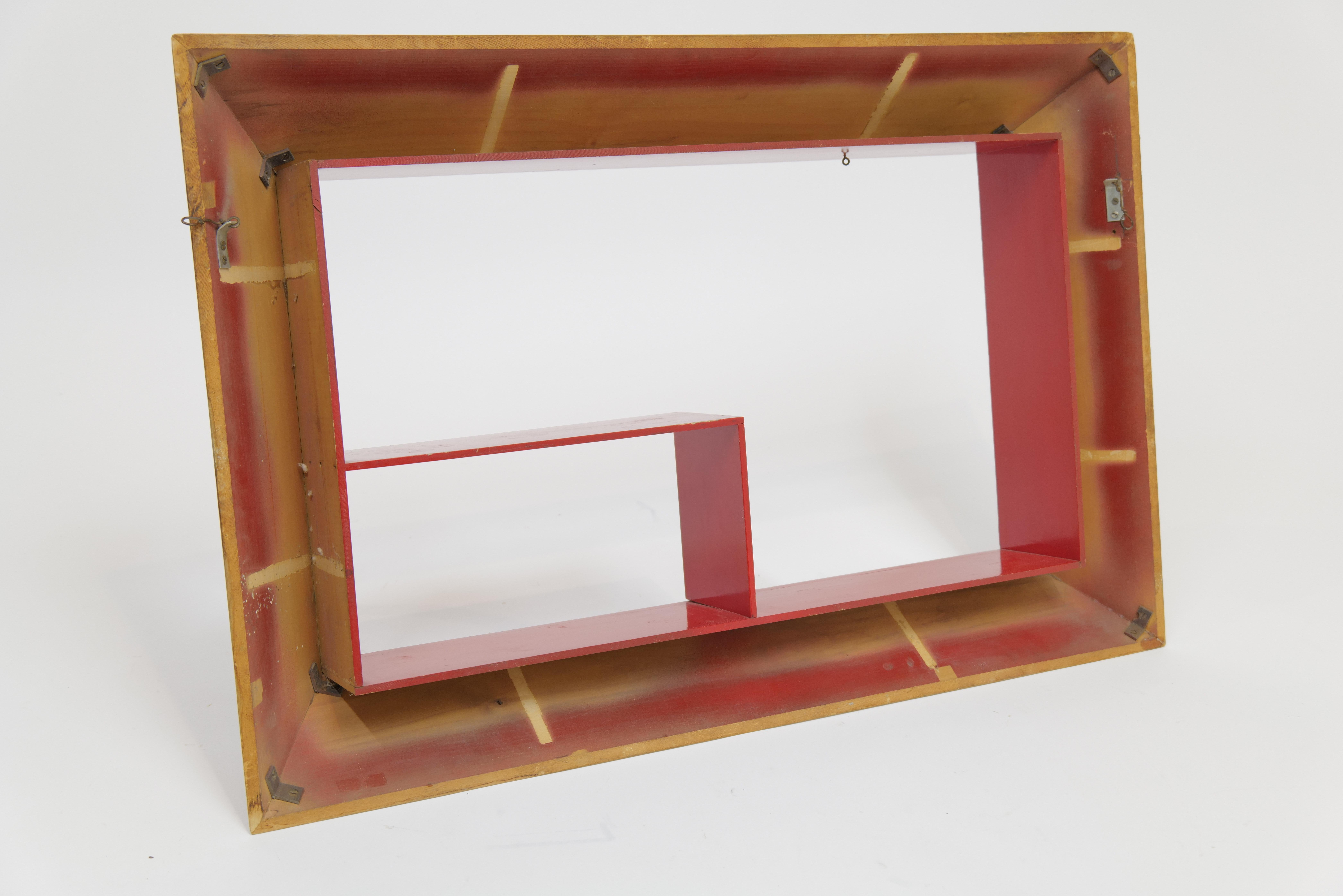 Mid-Century Modern Geometric Shadow Box Wall Shelf For Sale 4