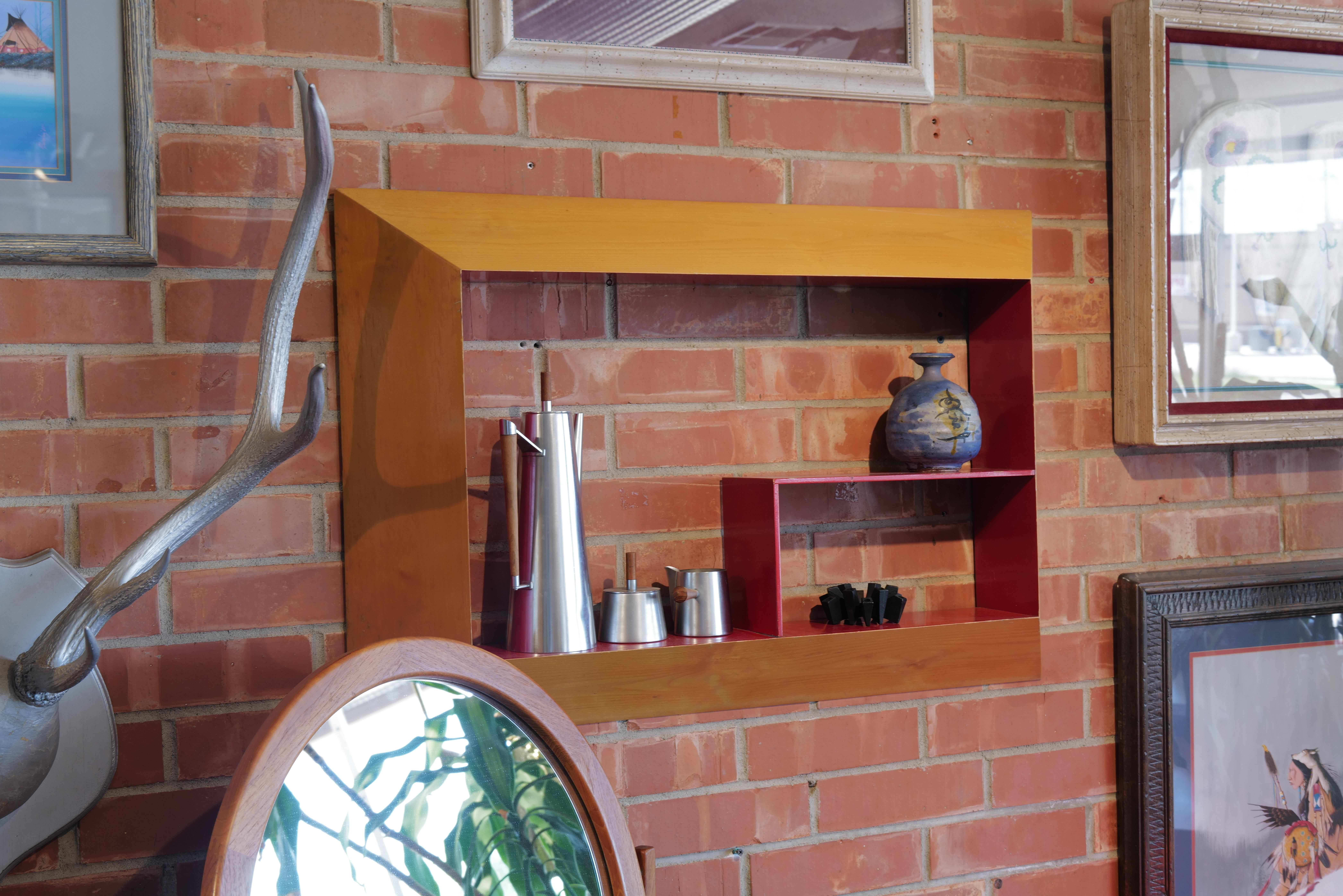Mid-Century Modern Geometric Shadow Box Wall Shelf For Sale 7