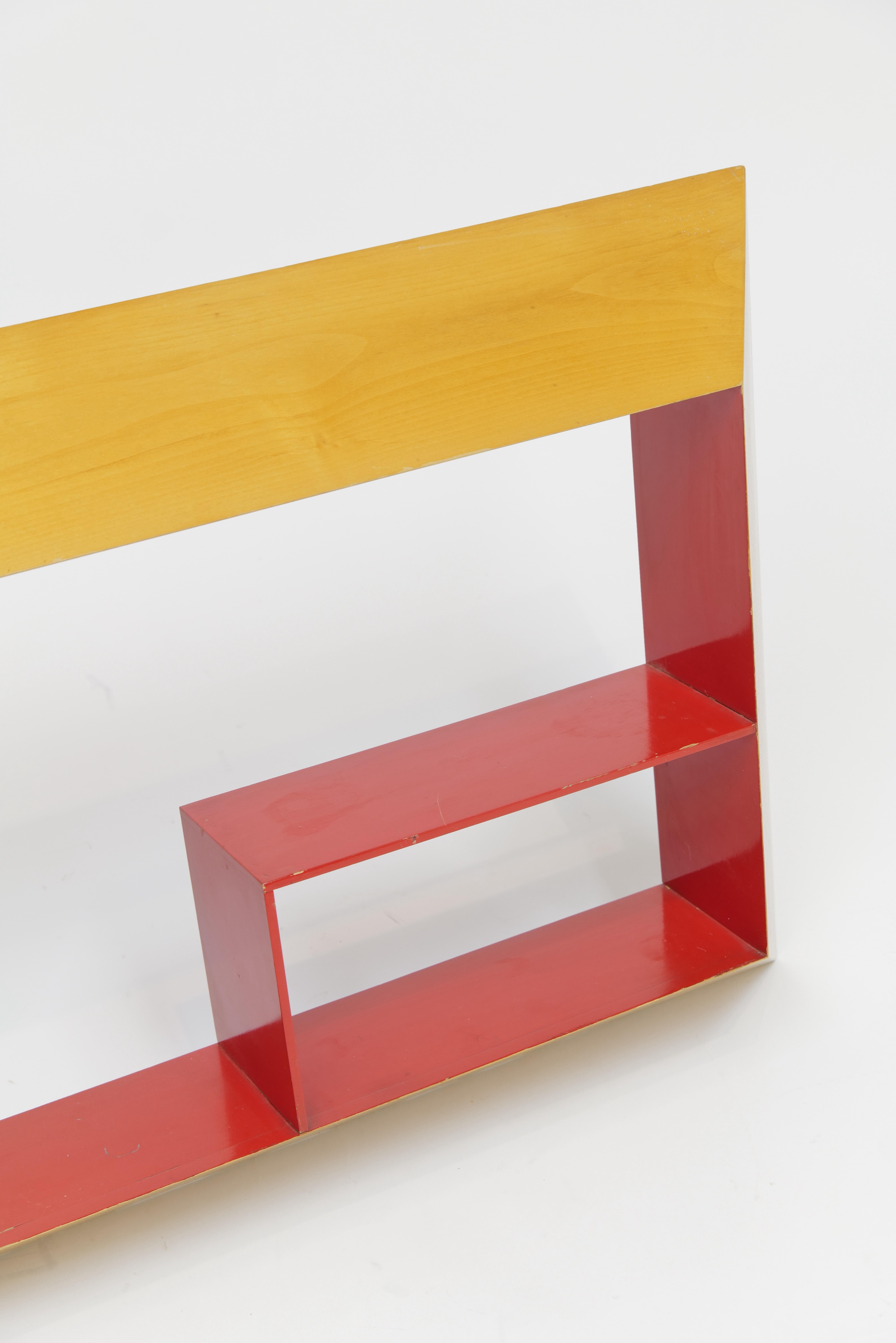 20th Century Mid-Century Modern Geometric Shadow Box Wall Shelf For Sale