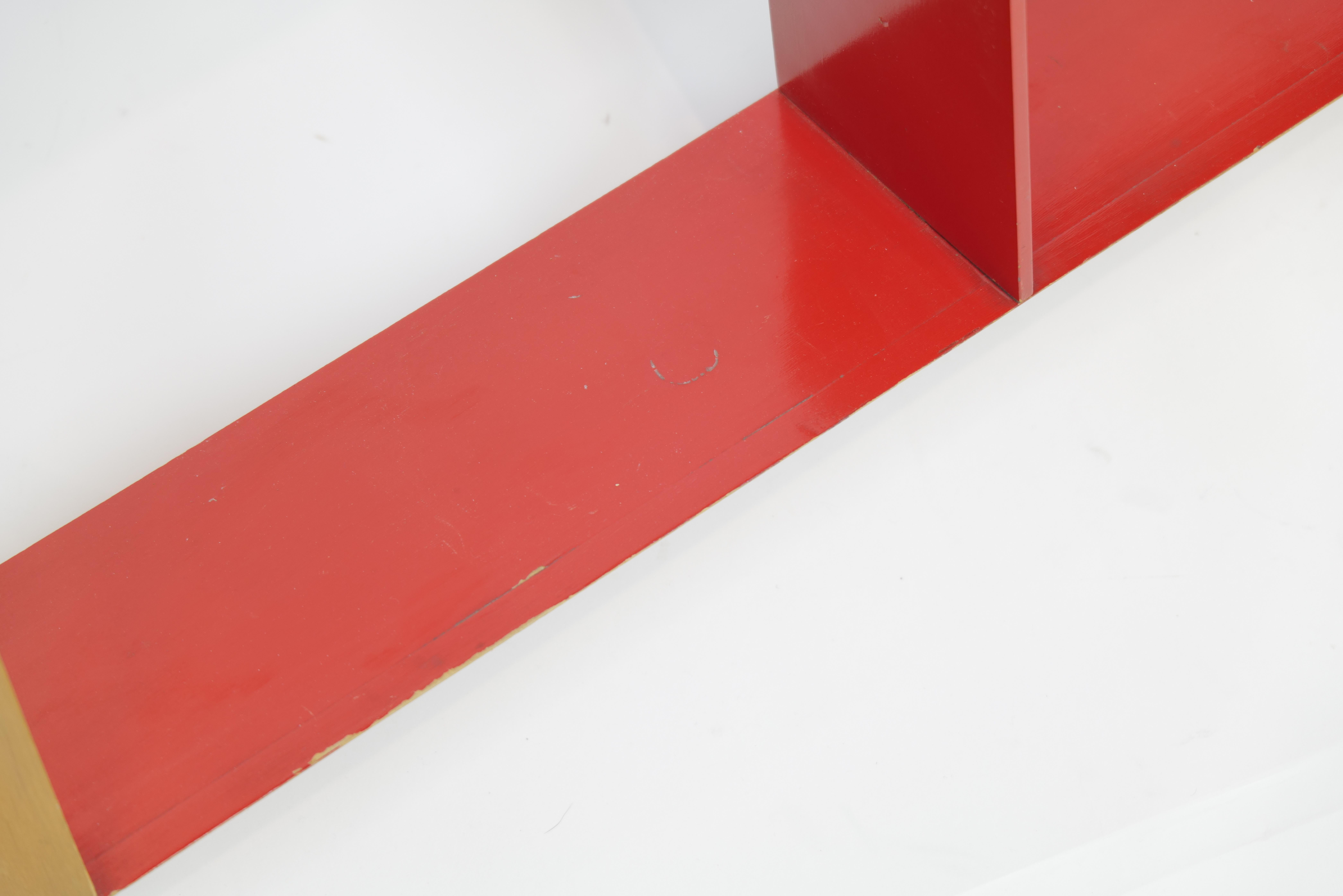 Wood Mid-Century Modern Geometric Shadow Box Wall Shelf For Sale
