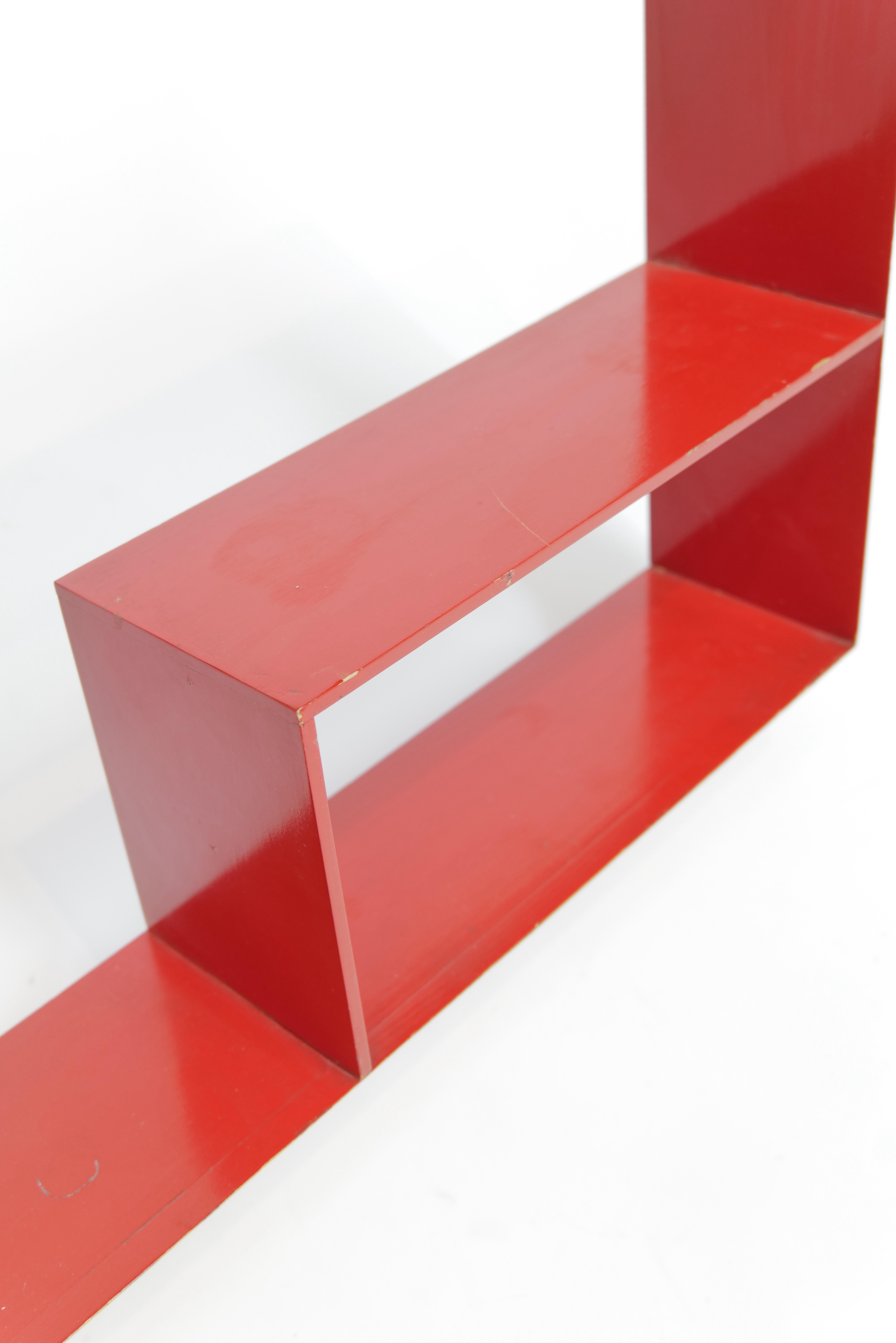 Mid-Century Modern Geometric Shadow Box Wall Shelf For Sale 1