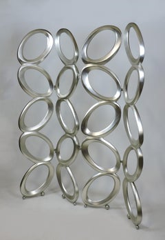 Mid-Century Modern Geometric Stacked Oval Screen or Room Divider
