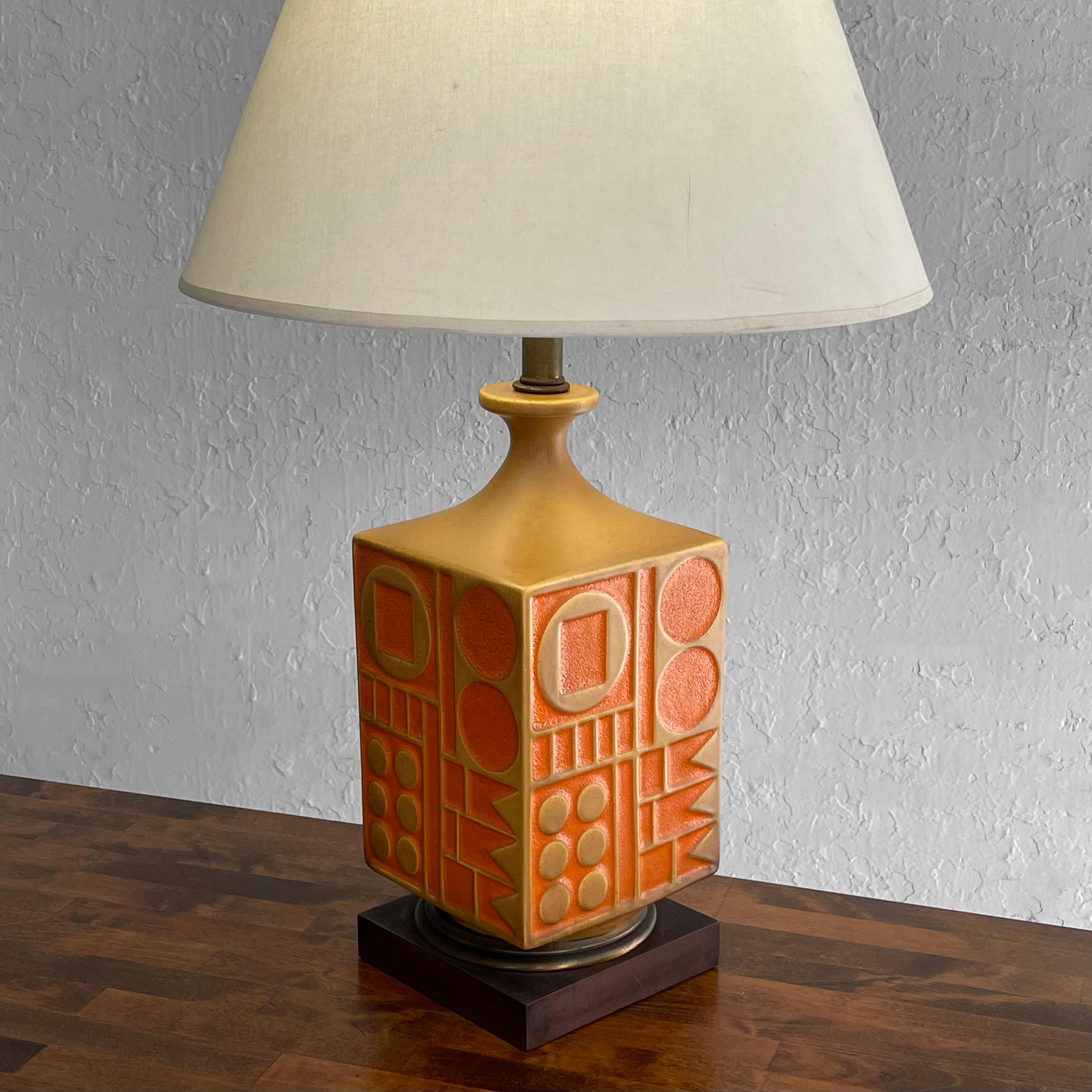 Brass Mid-Century Modern Geometric Table Lamp by Westwood Studios For Sale