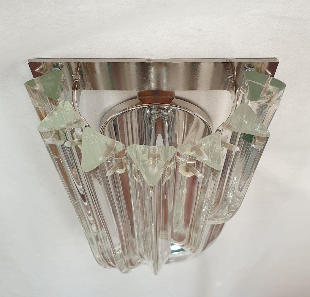 Mid Century Modern Clear Murano Glass Sconces, Venini - a pair 4