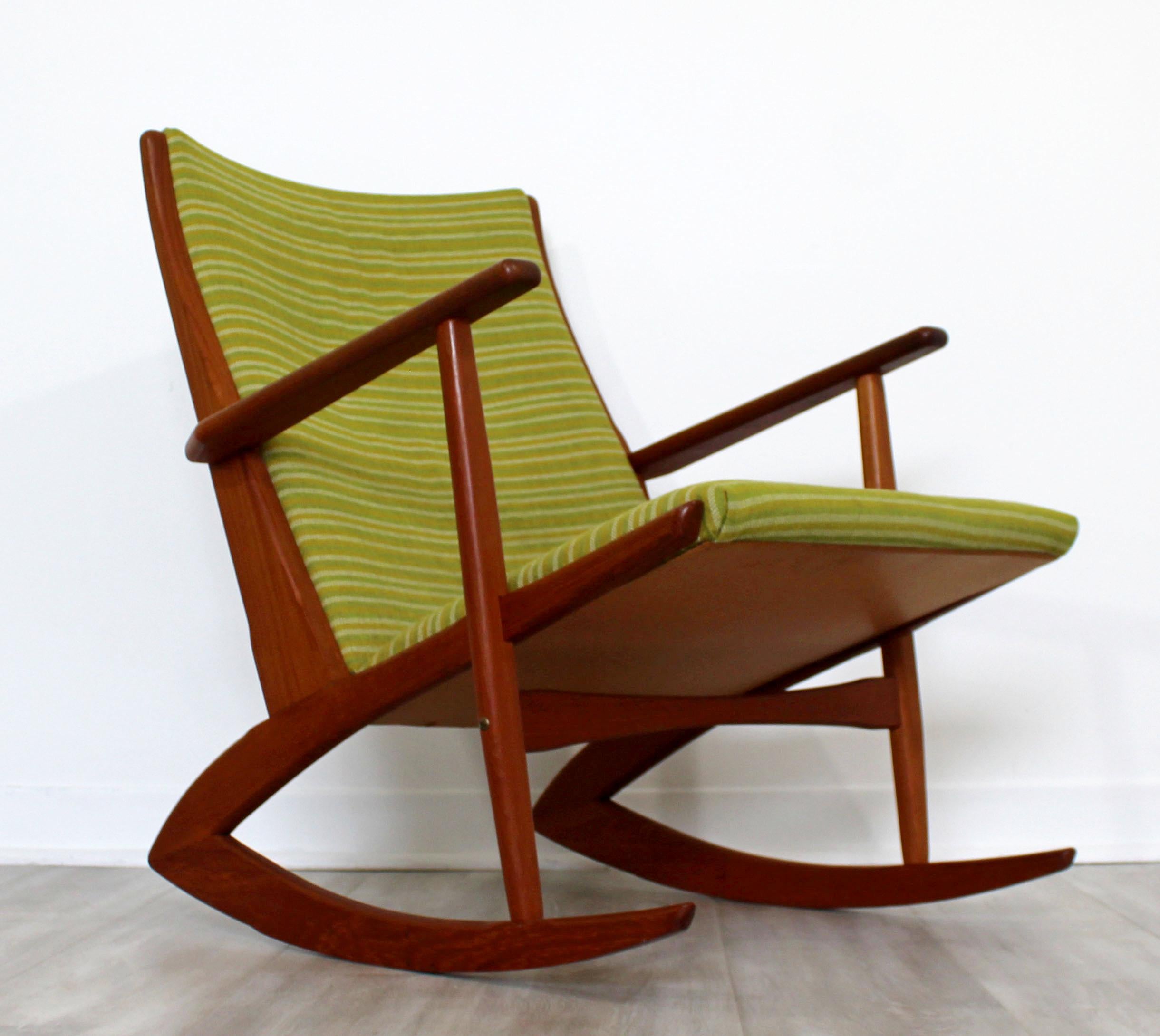Wood Mid-Century Modern Georg Jensen Angular Rocker Rocking Chair 1950s Scandinavian