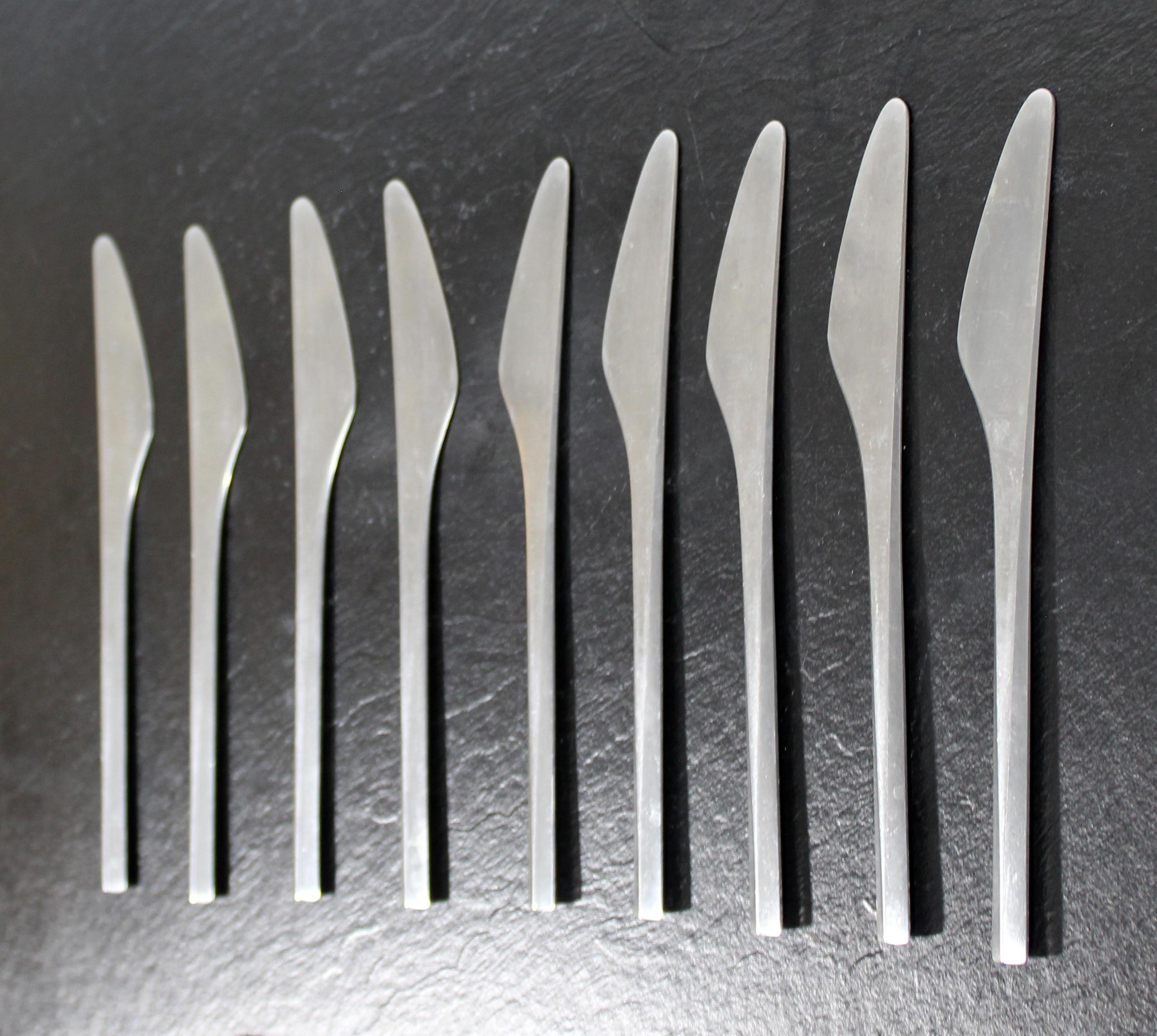Mid-Century Modern Georg Jensen Prism Flatware Set Stainless Steel Knives Danish In Good Condition In Keego Harbor, MI