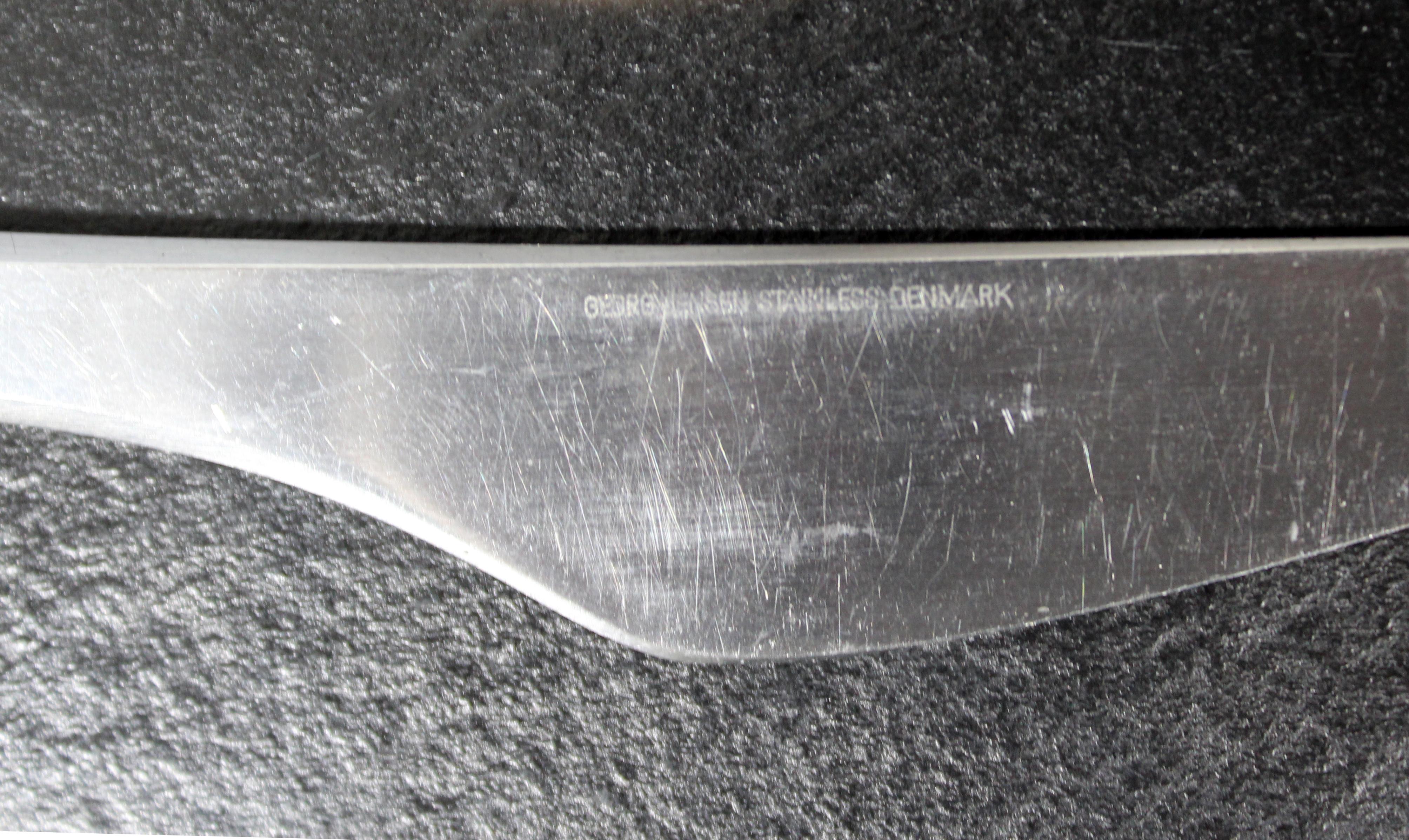 Mid-Century Modern Georg Jensen Prism Flatware Set Stainless Steel Knives Danish 1
