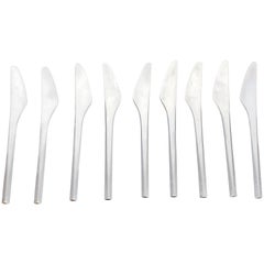 Mid-Century Modern Georg Jensen Prism Flatware Set Stainless Steel Knives Danish