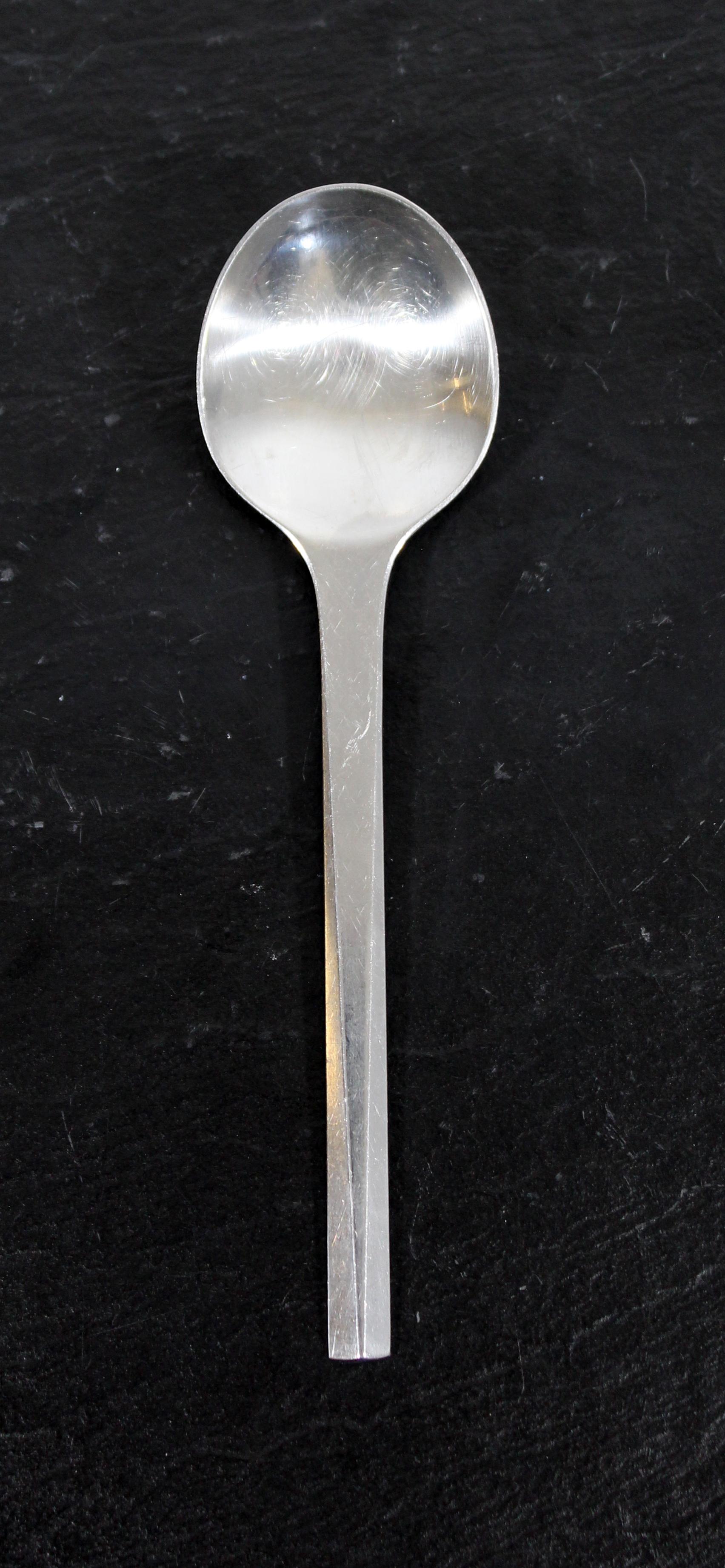 Mid-Century Modern Georg Jensen Prism Flatware Stainless Steel Soup Spoon Danish 2