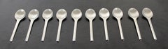 Mid-Century Modern Georg Jensen Prism Flatware Stainless Steel Spoons Denmark
